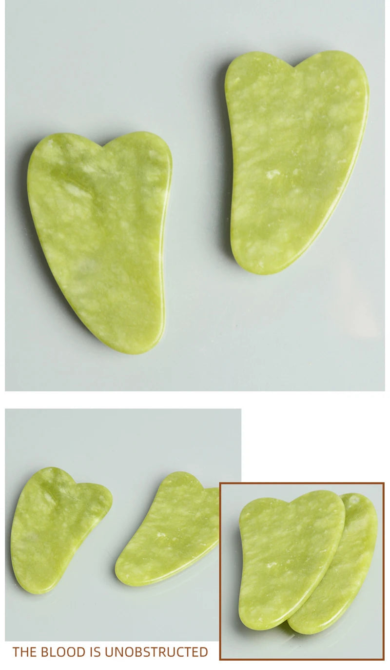 Lunevara Jade Ritual Set 🌿 Gua Sha & Face Roller (Natural Jade)