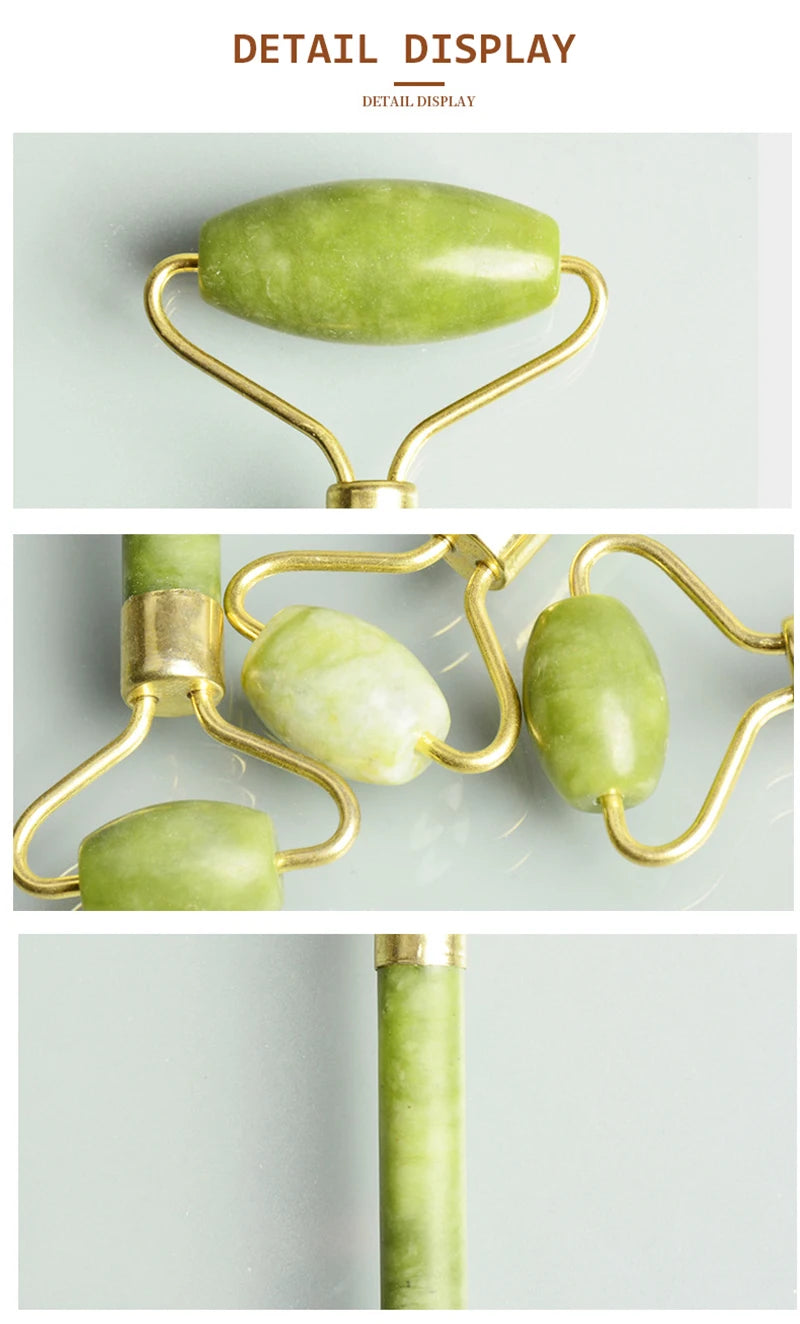 Lunevara Jade Ritual Set 🌿 Gua Sha & Face Roller (Natural Jade)